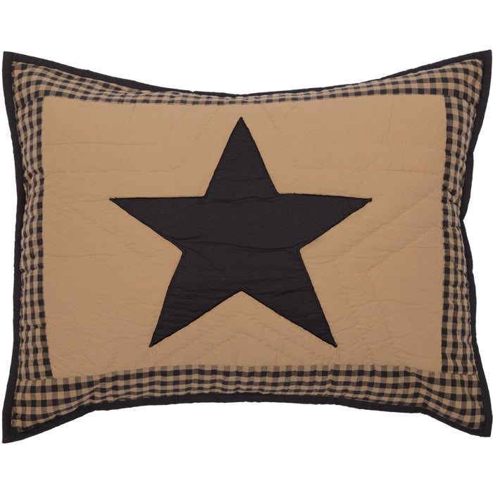 Black Check Star Standard Sham 21x27