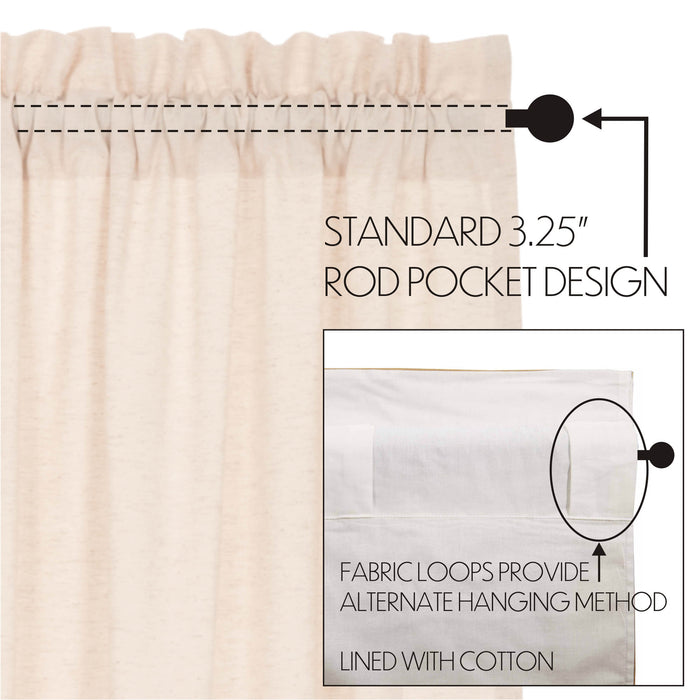 Simple Life Flax Natural Prairie Swag Set of 2 36x36x18