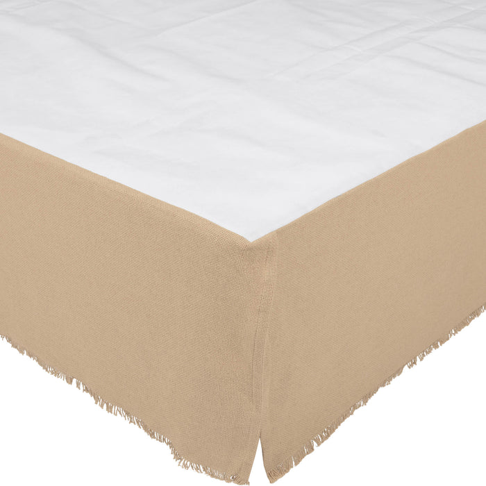 Burlap Vintage Fringed King Bed Skirt 78x80x16