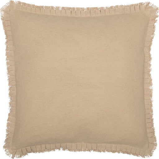 Burlap Vintage Fabric Euro Sham w/ Fringed Ruffle 26x26