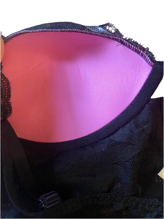 Victoria’s Secret Pink Bralette black lace padded cups Lg