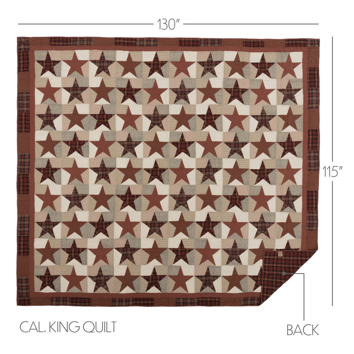 Abilene Star California King Quilt 130Wx115L