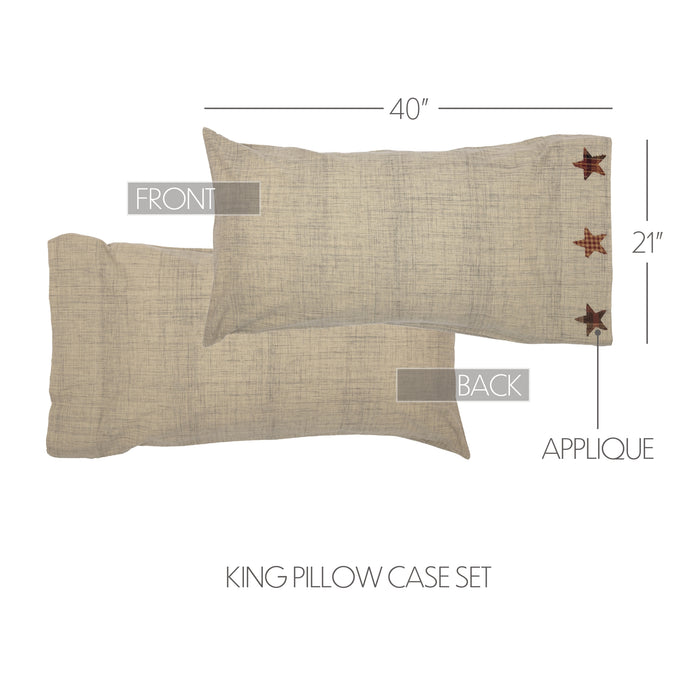 Abilene Star King Pillow Case Set of 2 21x40