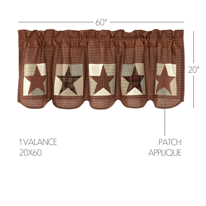 Abilene Patch Block and Star Valance 20x60