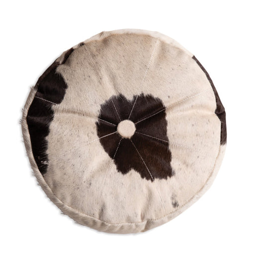 Round Cowhide Throw Pillow