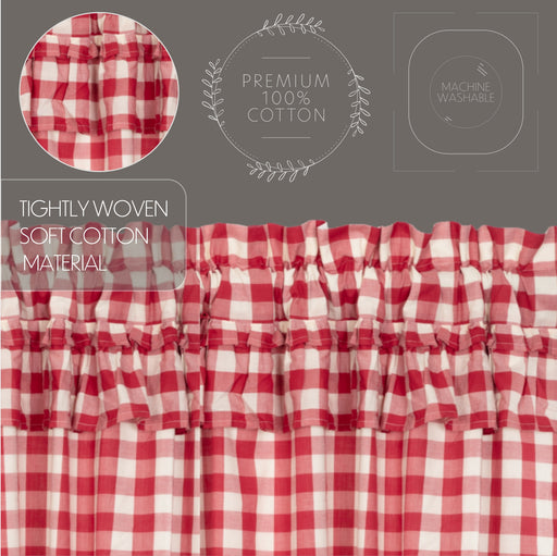 Annie Buffalo Red Check Ruffled Panel Set of 2 84x40