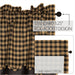 Black Check Scalloped Layered Valance 16x60