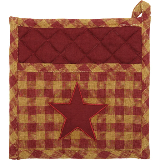 Burgundy Star Pot Holder 8x8