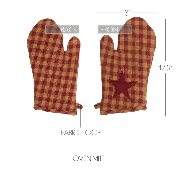 Burgundy Star Oven Mitt