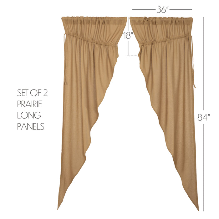 Burlap Natural Prairie Long Panel Set of 2 84x36x18