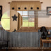 Burlap W/Black Stencil Stars Valance 16x60