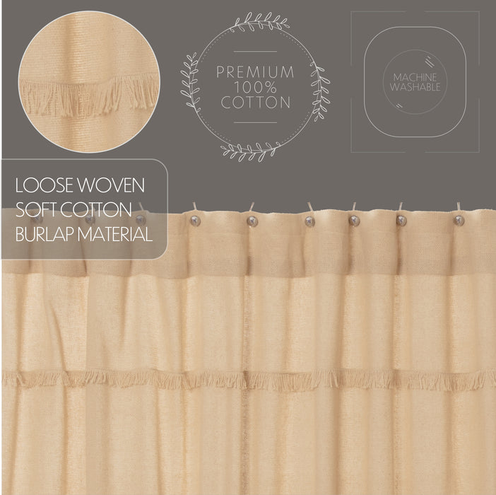 Burlap Vintage Shower Curtain 72x72