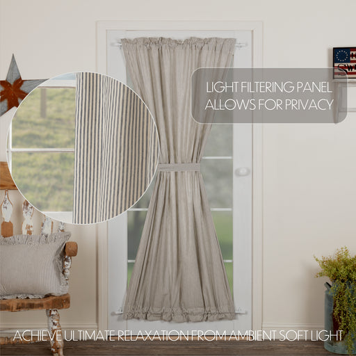 Hatteras Seersucker Blue Ticking Stripe Door Panel 72x40