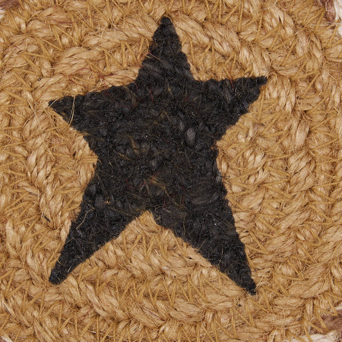 Kettle Grove Jute Coaster Stencil Star Set of 6