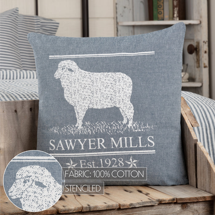 Sawyer Mill Blue Lamb Pillow 18x18