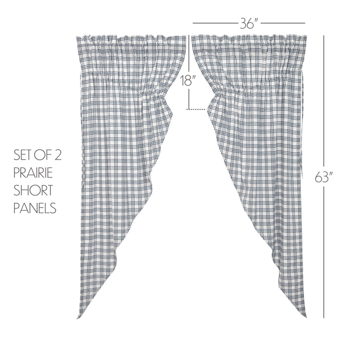 Sawyer Mill Blue Plaid Prairie Short Panel Set of 2 63x36x18