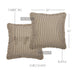 Sawyer Mill Charcoal Ticking Stripe Fabric Euro Sham 26x26