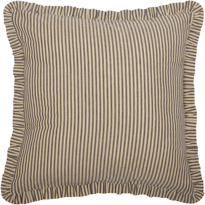 Sawyer Mill Charcoal Ticking Stripe Fabric Euro Sham 26x26