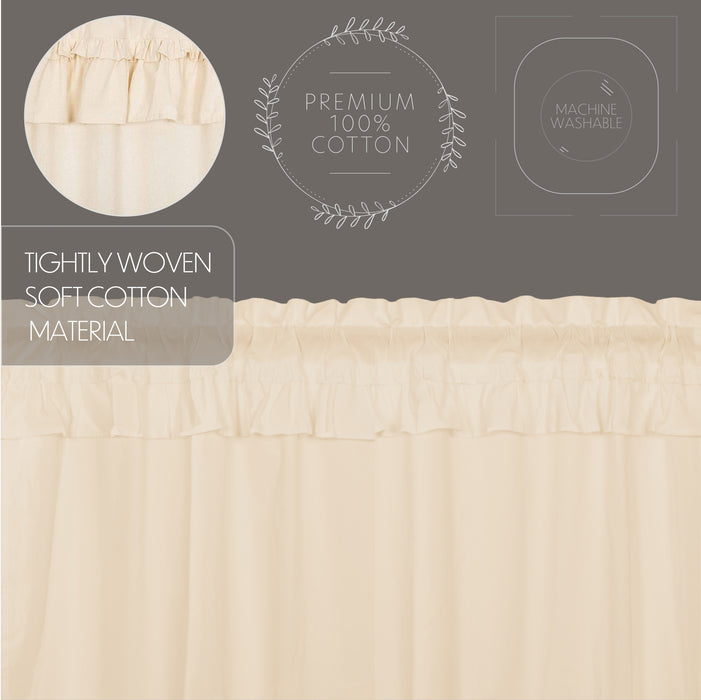 Muslin Ruffled Unbleached Natural Swag Set of 2 36x36x16