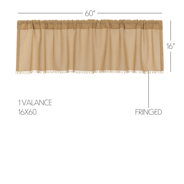 Tobacco Cloth Khaki Valance Fringed 16x60