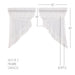 White Ruffled Sheer Petticoat Prairie Swag Set of 2 36x36x18