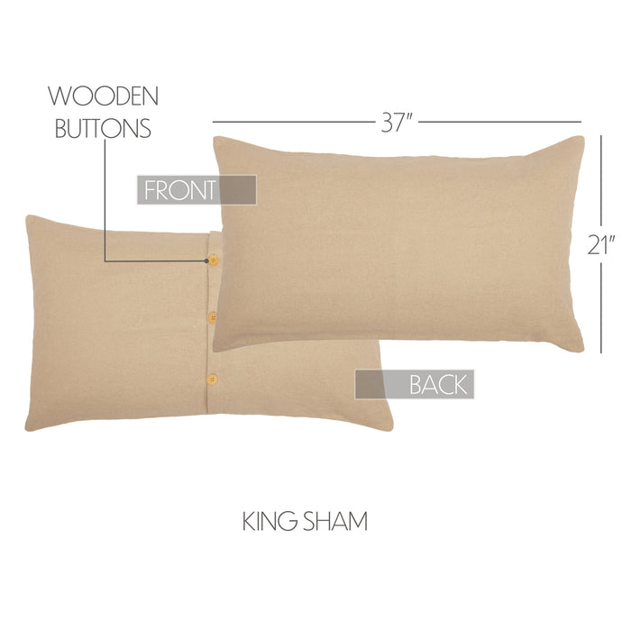 Burlap Vintage King Sham 21x37