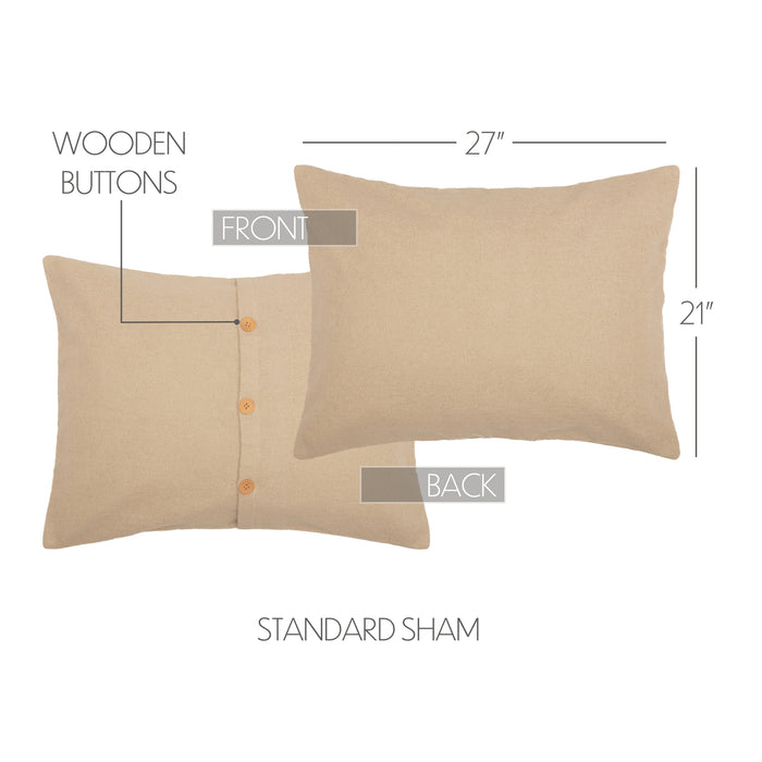 Burlap Vintage Standard Sham 21x27