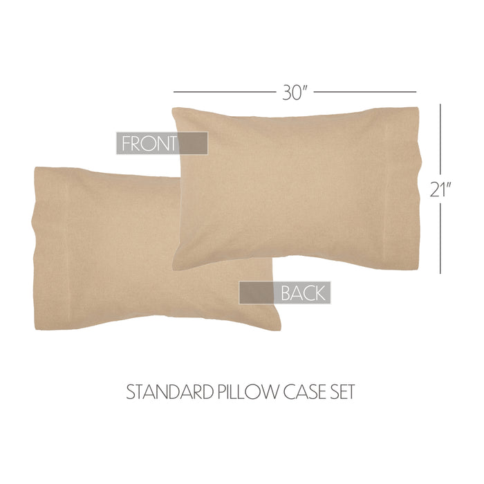 Burlap Vintage Standard Pillow Case Set of 2 21x30