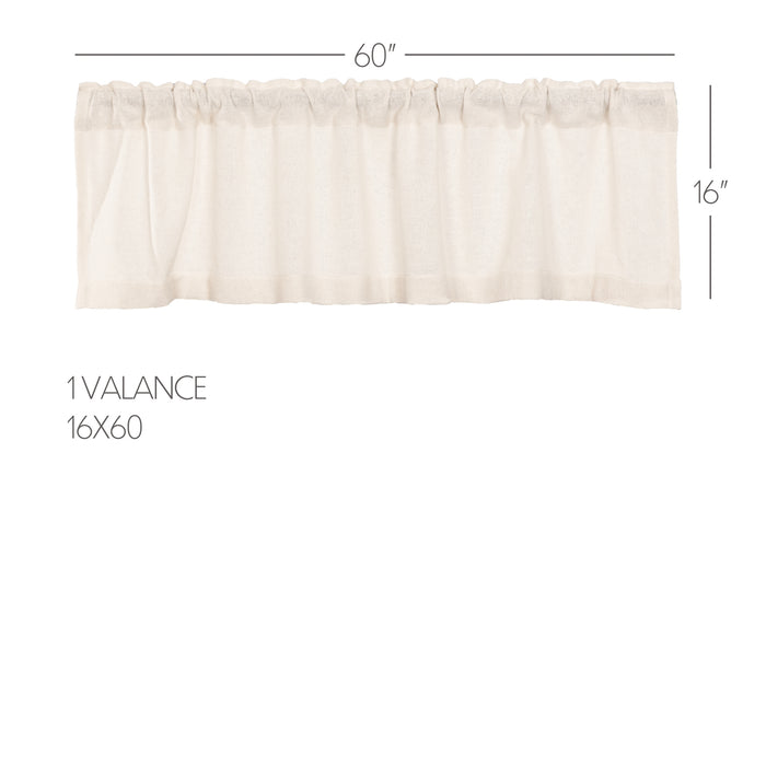 Burlap Antique White Valance 16x60