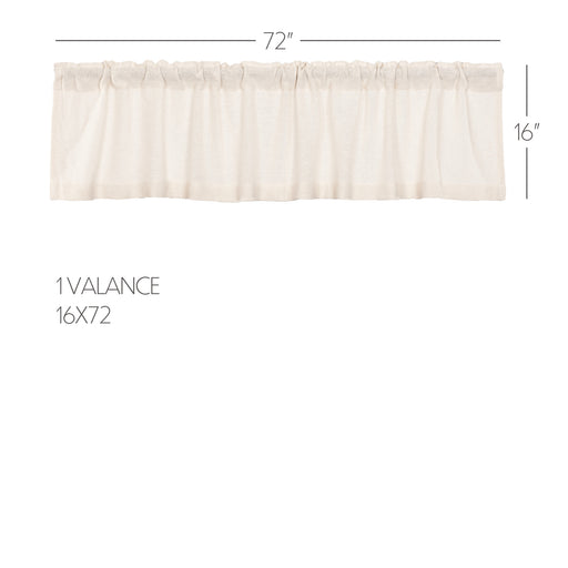 Burlap Antique White Valance 16x72