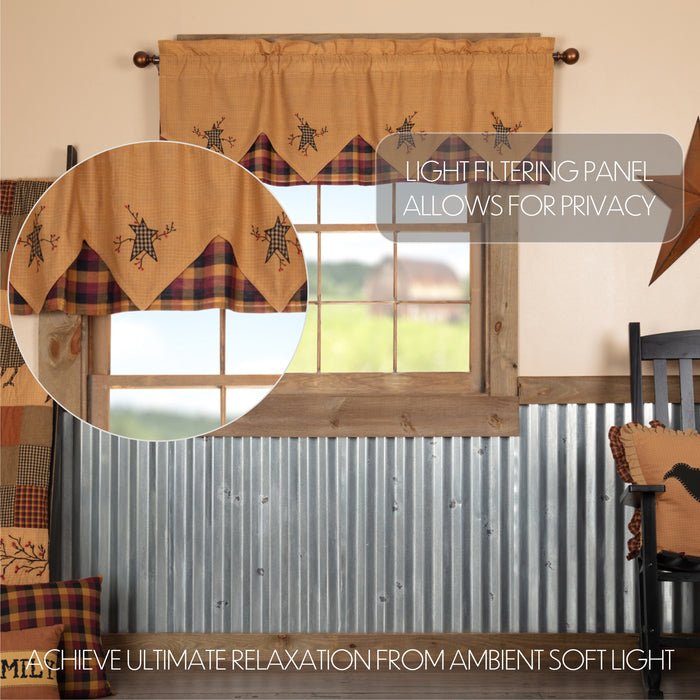 Heritage Farms Primitive Star and Pip Valance Layered 20x60