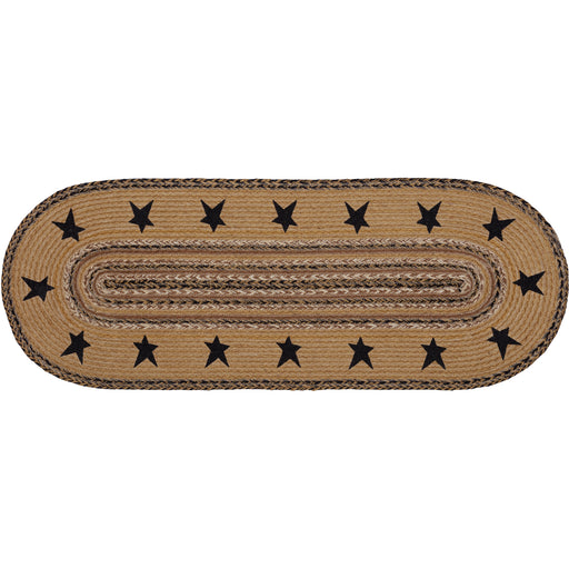 Kettle Grove Jute Runner Stencil Stars Border 13x36