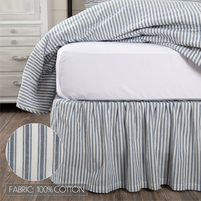 Sawyer Mill Blue Ticking Stripe King Bed Skirt 78x80x16