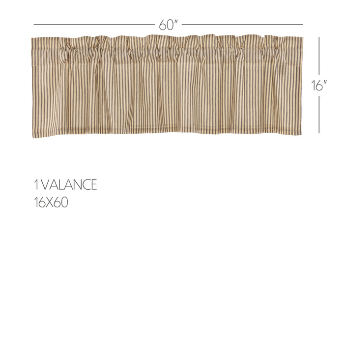 Sawyer Mill Charcoal Ticking Stripe Valance 16x60