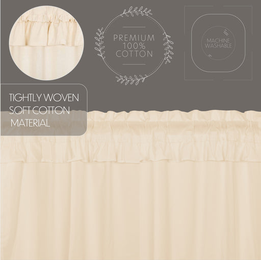 Muslin Ruffled Unbleached Natural Tier Set of 2 L24xW36