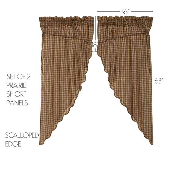 Cedar Ridge Prairie Short Panel Scalloped Set of 2 63x36x18