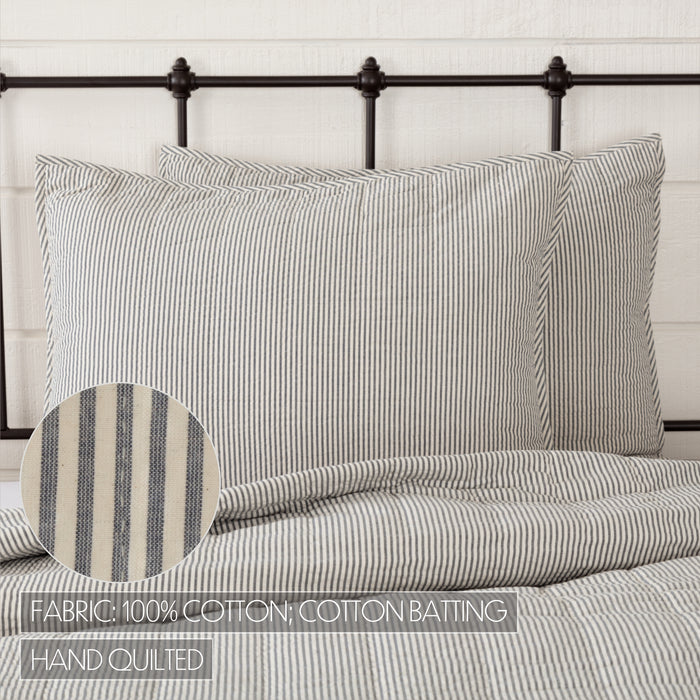 Hatteras Seersucker Blue Ticking Stripe Standard Sham 21x27