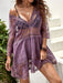 Lace Detail Plunge Cover-Up Dress Lavender One Size