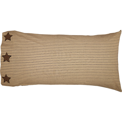 Farmhouse Star King Pillow Case w/Applique Star Set of 2 21x40