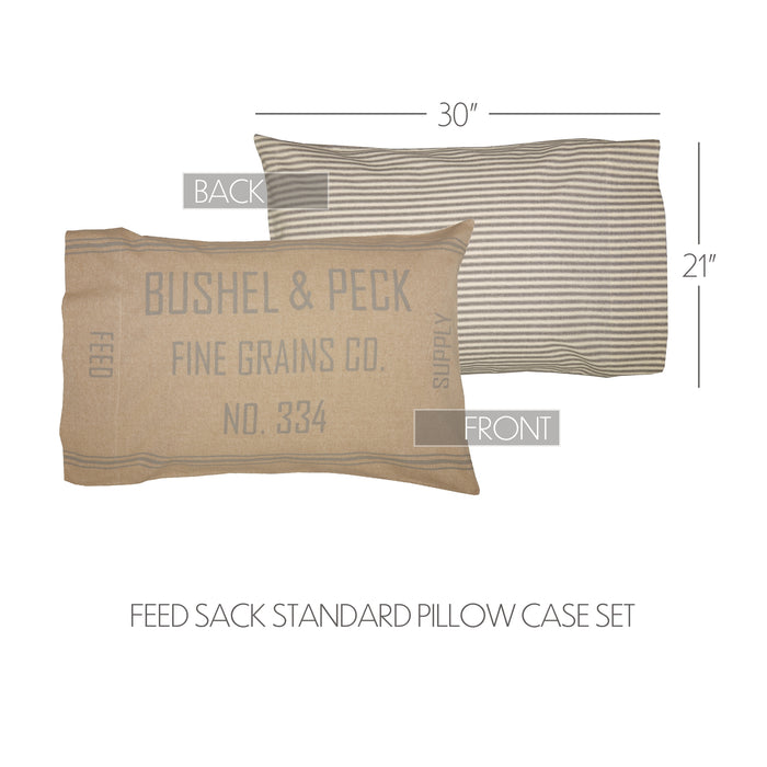 Grace Feed Sack Standard Pillow Case Set of 2 21x30