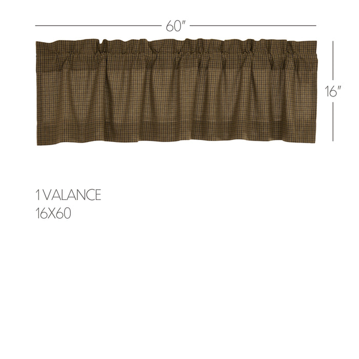 Tea Cabin Green Plaid Valance 16x60