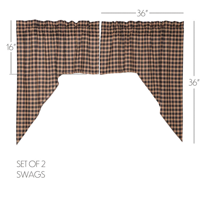 Bingham Star Swag Plaid Set of 2 36x36x16