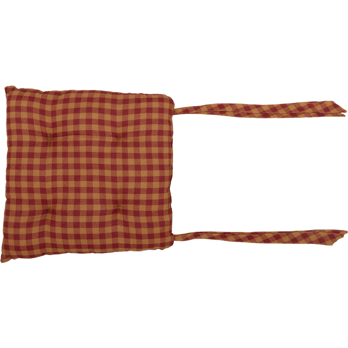 Burgundy Check Chair Pad