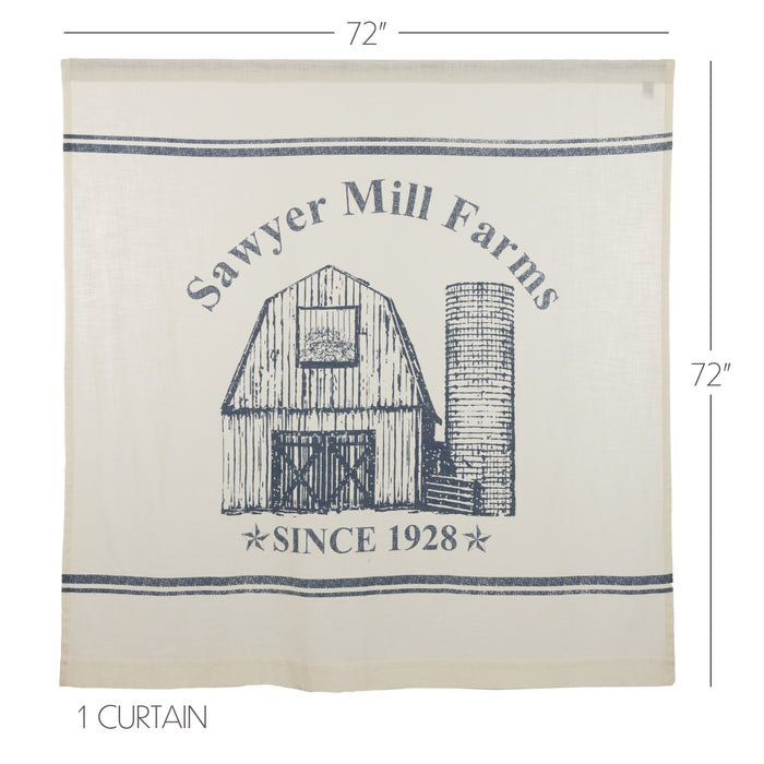 Sawyer Mill Blue Barn Shower Curtain 72x72