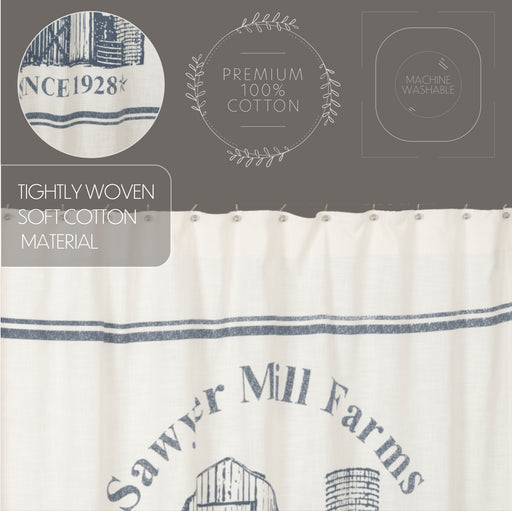 Sawyer Mill Blue Barn Shower Curtain 72x72