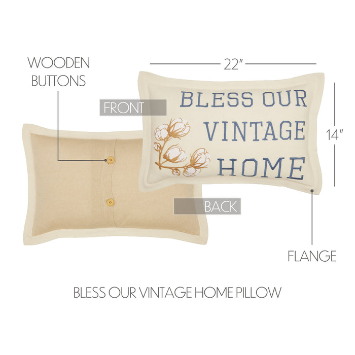 Ashmont Bless Our Vintage Home Pillow 14x22