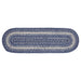 Great Falls Blue Jute Stair Tread Oval Latex 8.5x27