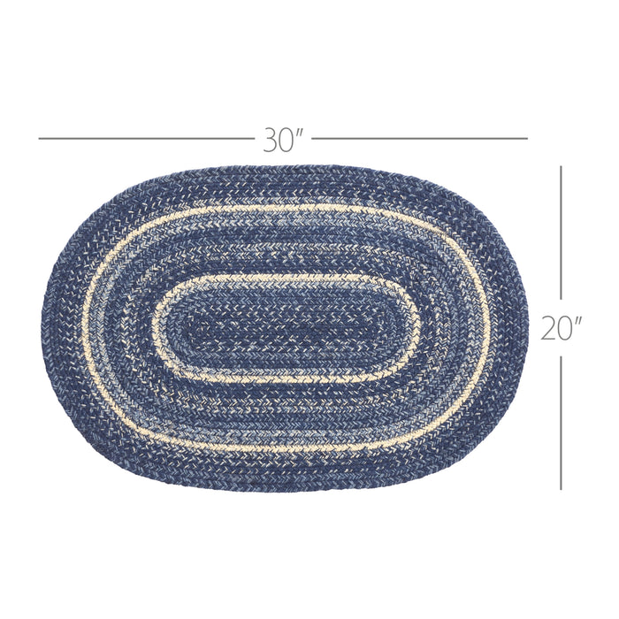 Great Falls Blue Jute Rug Oval w/ Pad 20x30