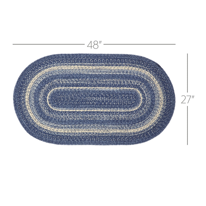 Great Falls Blue Jute Rug Oval w/ Pad 27x48