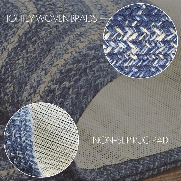 Great Falls Blue Jute Rug Oval w/ Pad 60x96